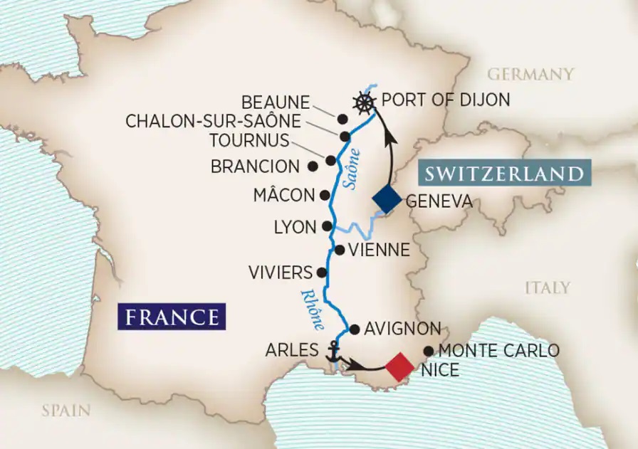 Provence River Cruise Itinerary