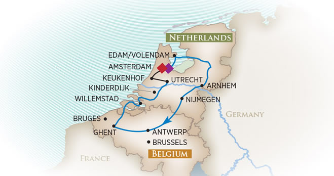 Holland Tulip Cruise Map
